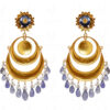 Pearl & Iolite Gemstone Enamel Work 925 Silver Chandelier Earrings  Se031017
