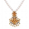 Sea Water Pearl, Tourmaline, & Sapphire Gemstone Necklace In .925 Silver SN-1017