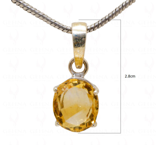 6.15 Cts Oval Shape Citrine Gemstone Studded 925 Silver Pendant SP02-1017