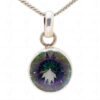 Mystic Quartz Round Shape Gemstone Studded 925 Silver Pendant & Earring SP04-1017