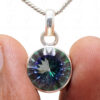 Mystic Quartz Round Shape Gemstone Studded 925 Silver Pendant & Earring SP04-1017