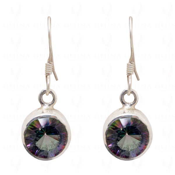 Mystic Quartz Round Shape Gemstone Studded 925 Silver Pendant & Earring SP04-1017