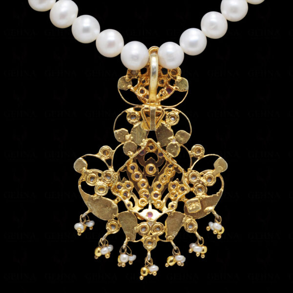 Sea Water Pearl, Tourmaline, & Sapphire Gemstone Necklace In .925 Silver SN-1017