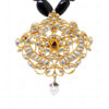 White Sapphire Polikes Studded Traditional Style Necklace In 925 Silver SN-1018