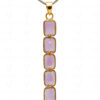 Amethyst Octagan Shape Gemstone Studded 925 Silver Pendant & Earrings SP04-1018