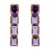Amethyst Octagan Shape Gemstone Studded 925 Silver Pendant & Earrings SP04-1018