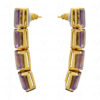 Amethyst Octagan Shape Gemstone Studded 925 Silver Pendant & Earrings SP04-1018