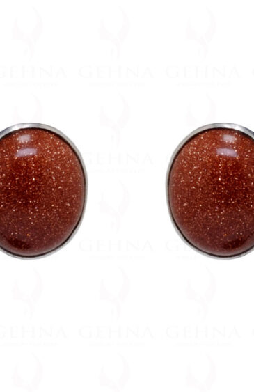Sunstone Round Shaped Gemstone Studded 925 Sterling Silver Earrings SE04-1019
