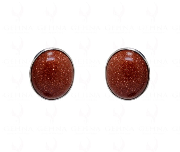 Sunstone Round Shaped Gemstone Studded 925 Sterling Silver Earrings SE04-1019