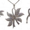 White Topaz Gemstone Studded 925 Sterling Silver Pendant & Earring Set SP04-1019