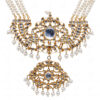 Pearl & White Sapphire Gemstone Studded Necklace In.925 Sterling Silver SN-1019