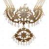 Pearl & White Sapphire Gemstone Studded Necklace In.925 Sterling Silver SN-1019