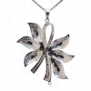 White Topaz Gemstone Studded 925 Sterling Silver Pendant & Earring Set SP04-1019