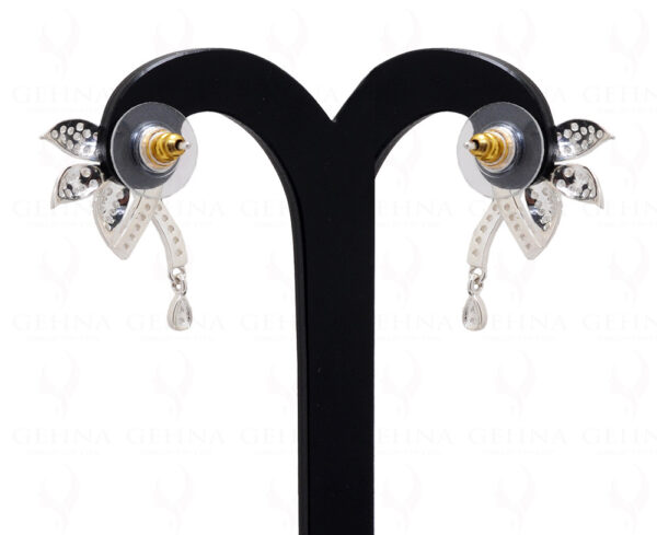 White Topaz Gemstone Studded 925 Sterling Silver Pendant & Earring Set SP04-1019