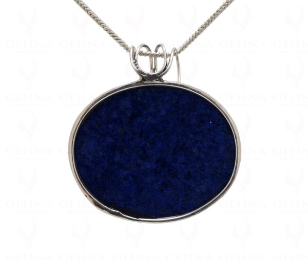 Lapis Lazuli Oval Shape Gemstone Studded 925 Sterling Silver Pendant Sp031020