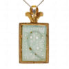 Amethyst Aquamarine Engraved Gemstone Pendant & Earrings In 925 Silver SP04-1020