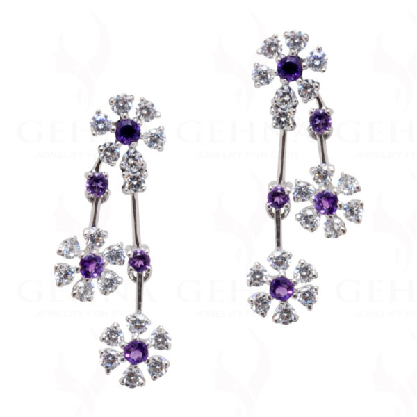 Amethyst, Topaz Gemstone Necklace & Earring In 925 Sterling Silver SN-1020