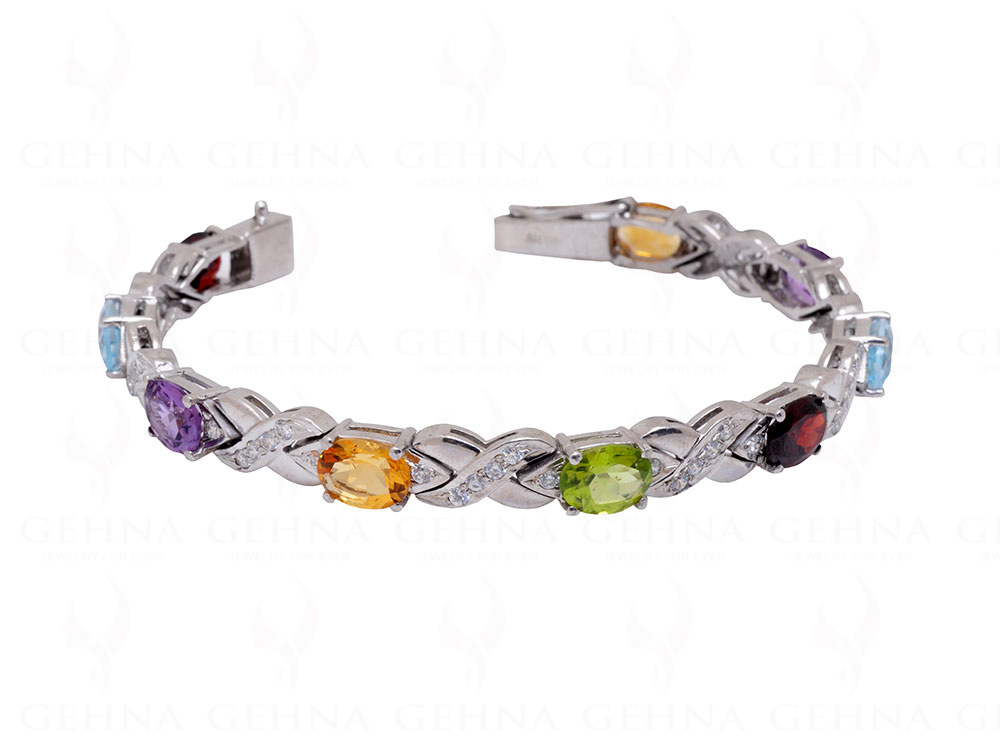Bloomingdale's Rainbow Gemstone & Diamond Bracelet in 14K Yellow Gold -  100% Exclusive | Bloomingdale's