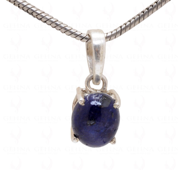 Blue Sapphire Oval Shape Gemstone 925 Silver Pendant SP02-1021