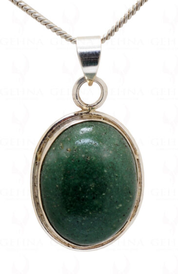 Green Aventurine Oval Shape Gemstone 925 Sterling Silver Pendant Sp031021