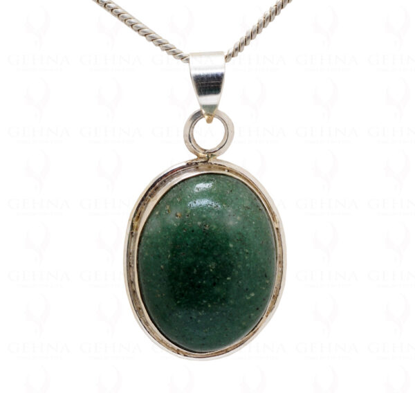 Green Aventurine Oval Shape Gemstone 925 Sterling Silver Pendant Sp031021