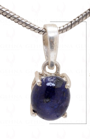 Blue Sapphire Oval Shape Gemstone 925 Silver Pendant SP02-1021
