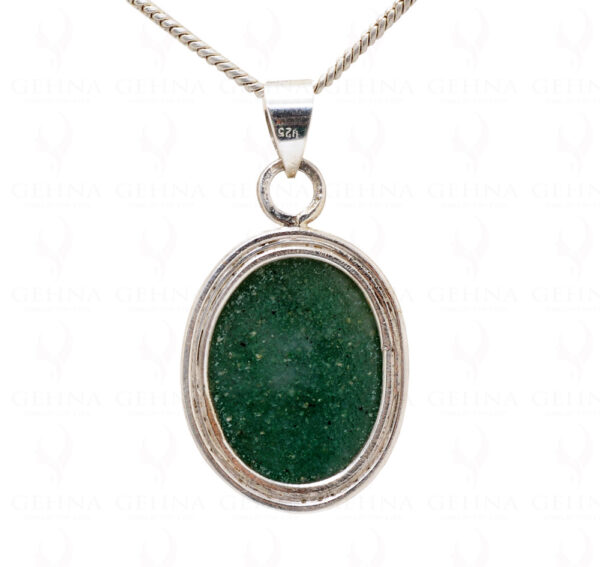 Green Aventurine Oval Shape Gemstone 925 Sterling Silver Pendant Sp031021