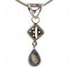 Rainbow Moonstone Studded 925 Sterling Silver Pendant & Earring Set SP04-1021