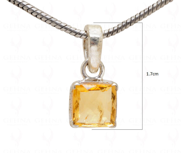 8 Mm Citrine Sqare Shape Gemstone 925 Silver Pendant SP02-1022