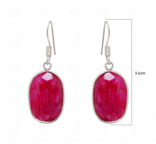 Ruby Oval Shaped Gemstone Studded 925 Sterling Silver Earrings SE04-1022