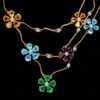 Citrine, Blue Topaz, Peridot, T-Savorite Gemstone Necklace In 925 Silver SN-1022