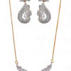 White Topaz Gemstone Studded Peacock Shape Pendant Set In 925 Silver SN-1023