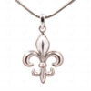 French Bourbon Lily Shaped 925 Sterling Silver Pendant & Earring Set SP04-1023