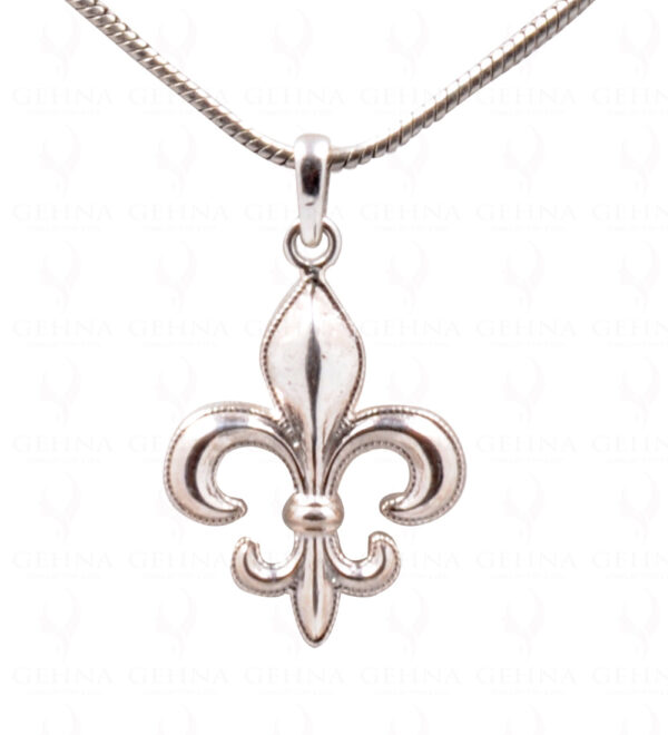 French Bourbon Lily Shaped 925 Sterling Silver Pendant & Earring Set SP04-1023