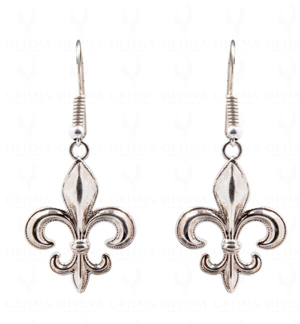 French Bourbon Lily Shaped 925 Sterling Silver Pendant & Earring Set SP04-1023