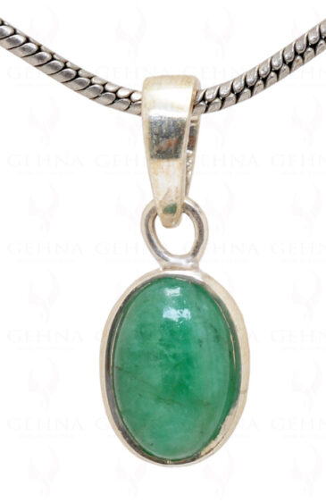 Emerald Oval Shape Gemstone 925 Silver Pendant SP02-1024