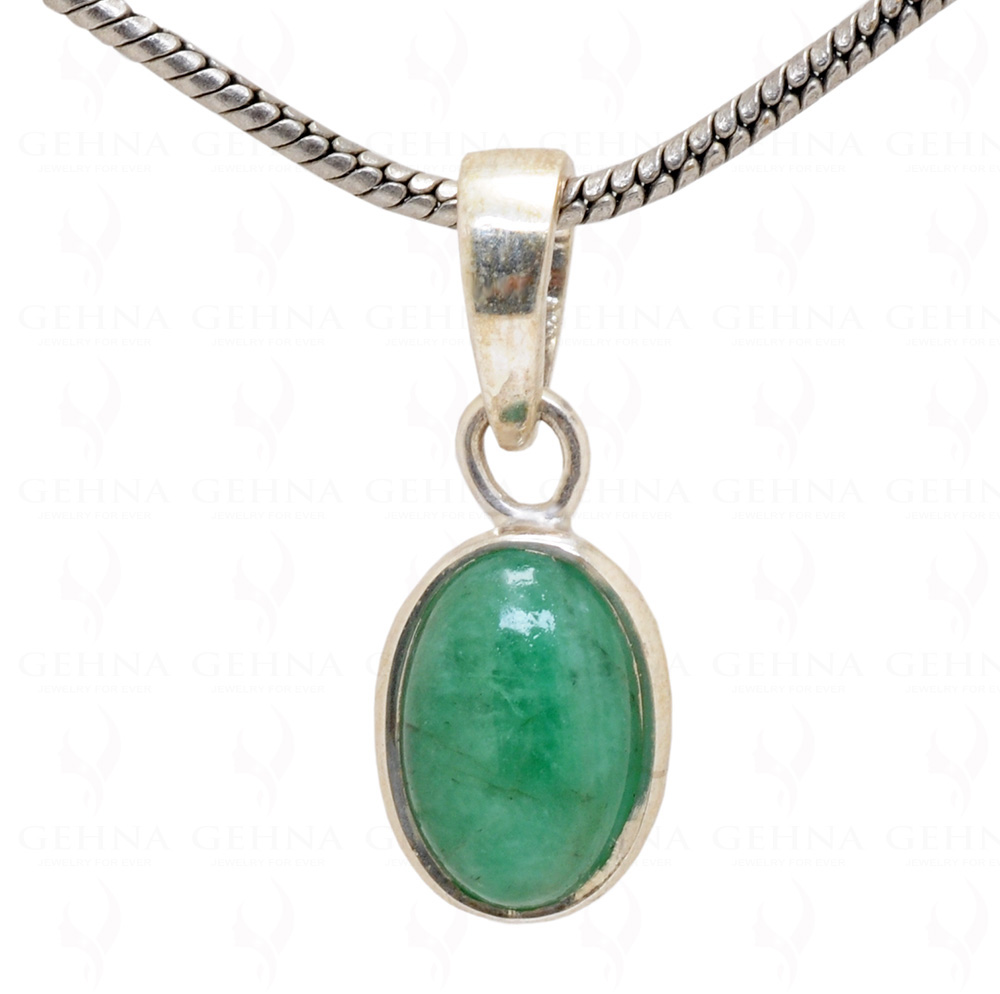 Emerald Oval Shape Gemstone 925 Silver Pendant SP02-1024