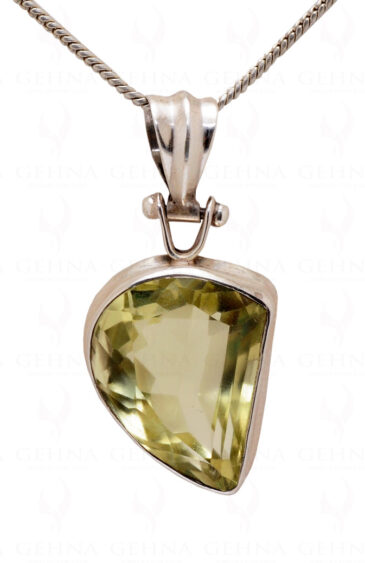 Lemon Topaz Gemstone Studded 925 Sterling Silver Pendant Sp031024