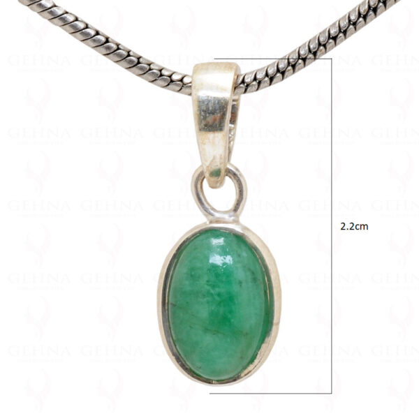 Emerald Oval Shape Gemstone 925 Silver Pendant SP02-1024