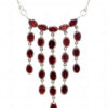 Red Garnet Gemstone Studded 925 Sterling Silver Pendent & Earring Set SP04-1024
