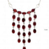 Red Garnet Gemstone Studded 925 Sterling Silver Pendent & Earring Set SP04-1024