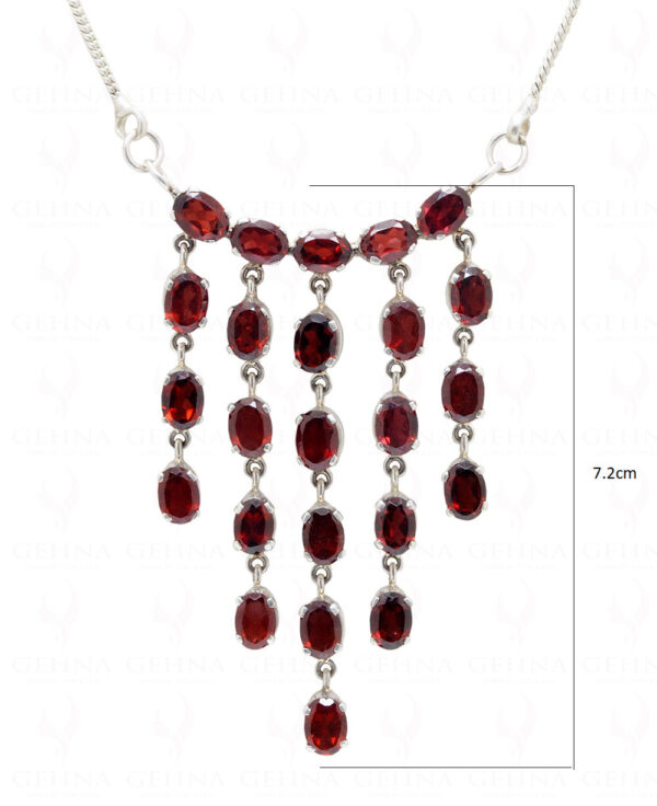 Red Garnet Gemstone Studded 925 Sterling Silver Pendent & Earring Set SP04-1024