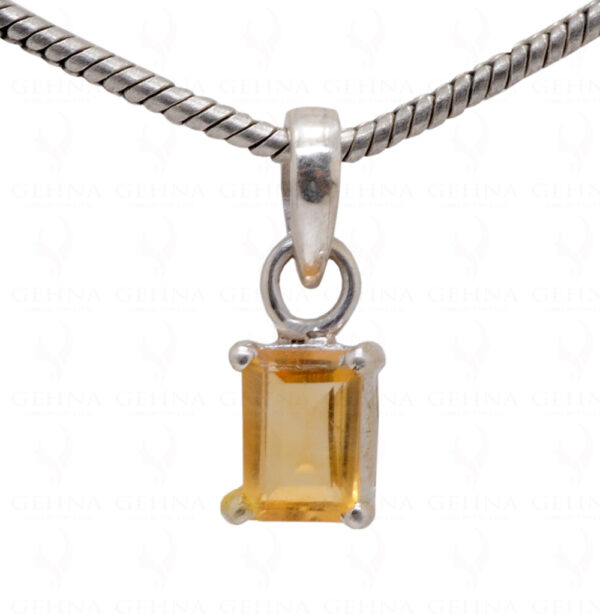 Citrine Octagon Shape Gemstone 925 Silver Pendant SP02-1025