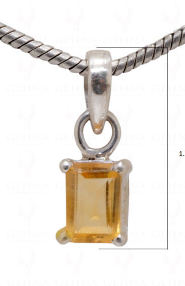 Citrine Octagon Shape Gemstone 925 Silver Pendant SP02-1025