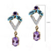 Amethyst Topaz Gemstone 925 Sterling Silver Pendant & Earring Set SP04-1025