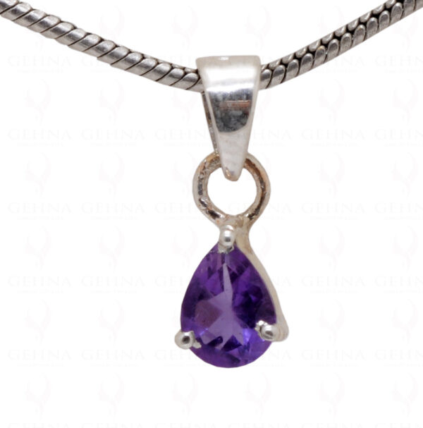 Amethyst Pear Gemstone 925 Silver Pendant SP02-1026