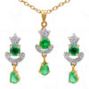T-Savorite & Topaz Gemstone 925 Sterling Silver Pendant & Earring Set SP04-1026