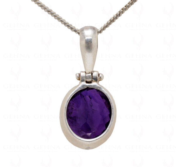 Amethyst Oval Shape Gemstone Studded 925 Sterling Silver Pendant Sp031026