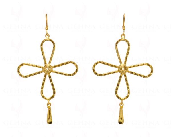 925 Sterling Solid Silver Jewelry Cross Dangle Earrings For Women SE06-1027