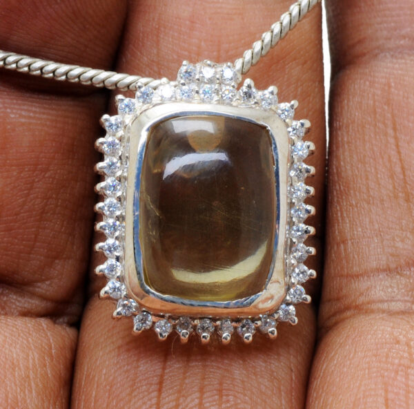 Lemon Topaz Gemstone Studded 925 Sterling Silver Pendant Sp011027